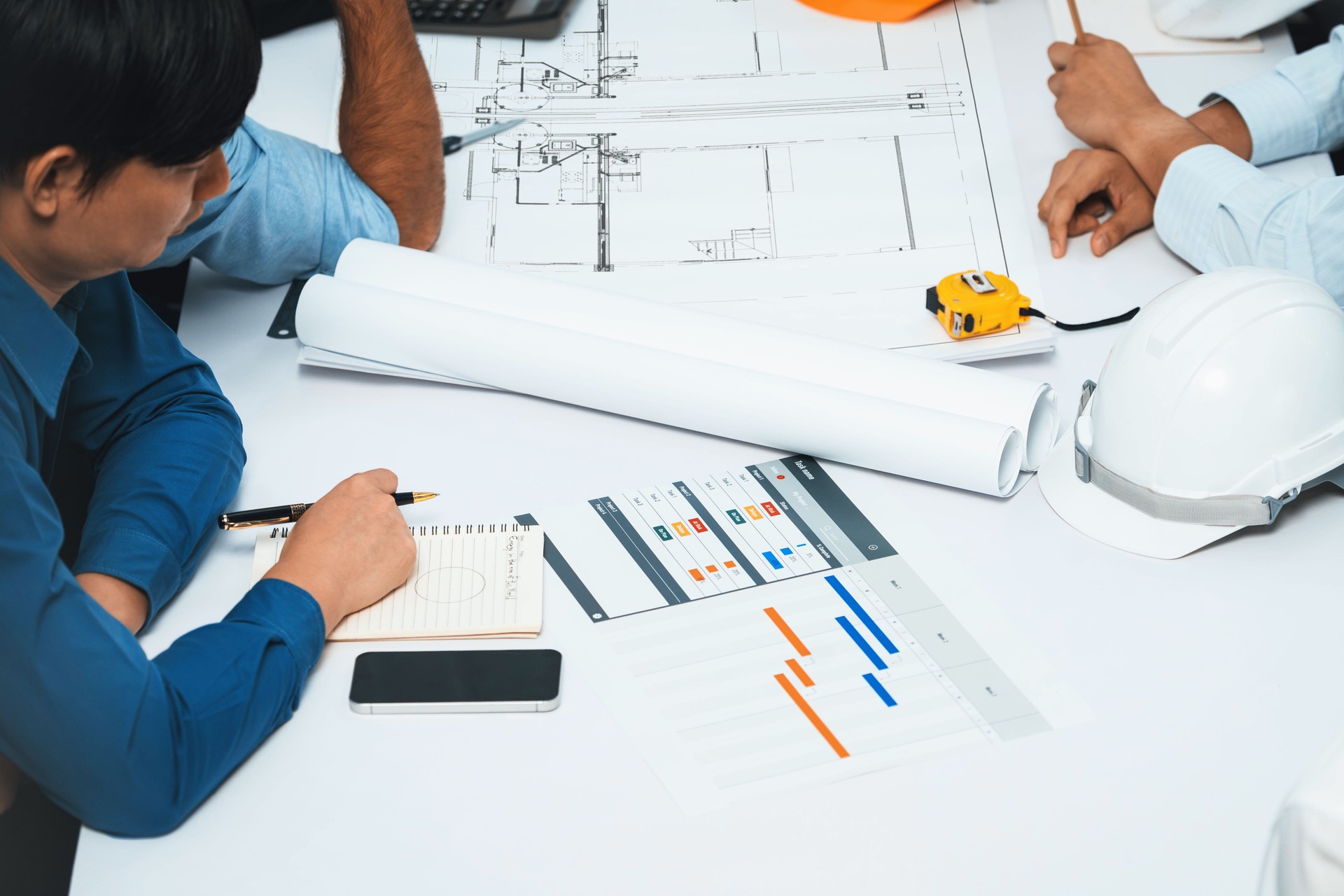 Diverse group of civil engineer and client working on architect. Prudent Diverse group of civil engineer and client working on architect. Prudent